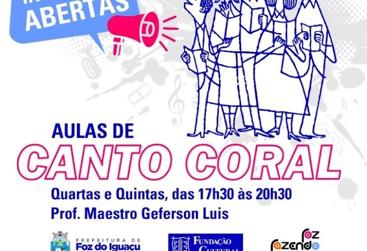 INSCRIÇÕES PARA AULAS DE CANTO CORAL 2023!