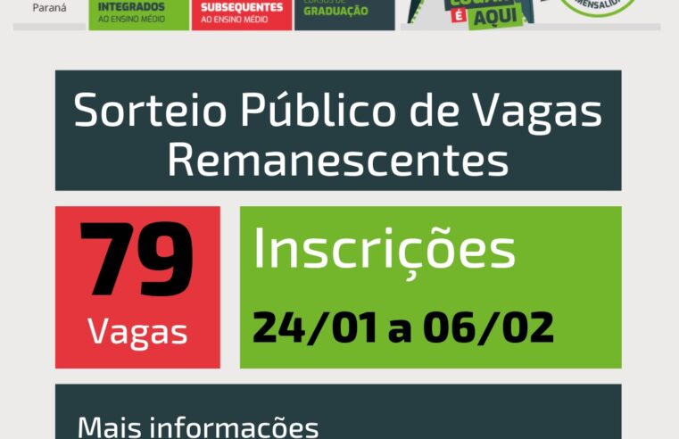 IFPR Foz do Iguaçu oferta 79 vagas por sorteio para cursos técnicos e superiores gratuitos