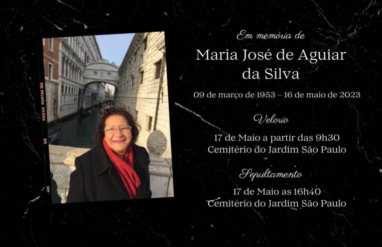 A Fundação Cultural manifesta o mais profundo pesar pelo falecimento da servidora pública María José de Aguiar da Silva aos 70 anos