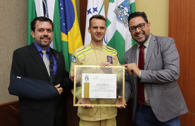 Sargento André Kazienko recebe homenagem da Câmara Municipal