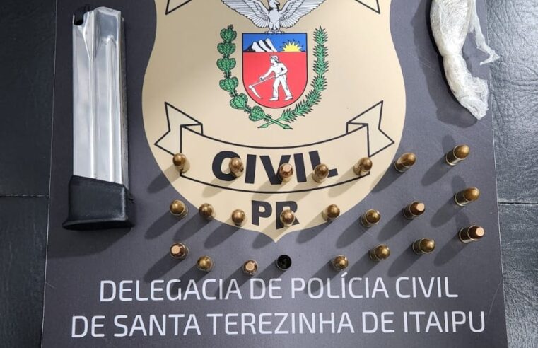 Polícia Civil de Santa Terezinha de Itaipu prende homem por tráfico de drogas e posse de munição de uso restrito