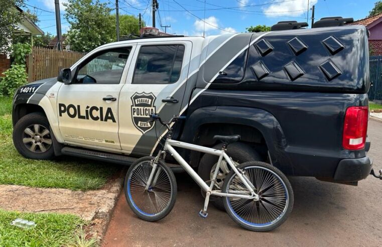 Polícia Civil de Santa Terezinha de Itaipu recupera bicicleta furtada e conduz autora do crime,