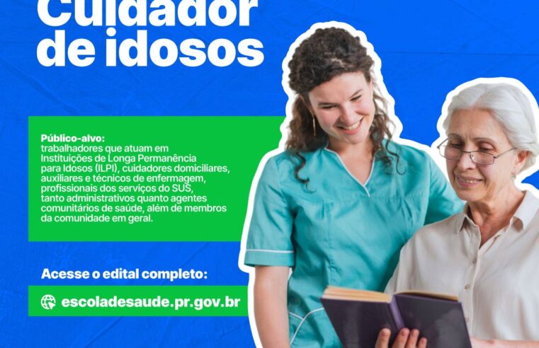 Curso gratuito de Formação para Cuidadores de Idosos segue com inscrições até 10 de julho