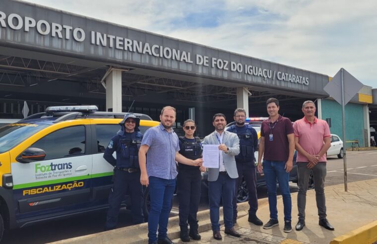 Aeroporto de Foz do Iguaçu cede imagens do sistema de monitoramento para a fiscalização do trânsito e de transporte irregular