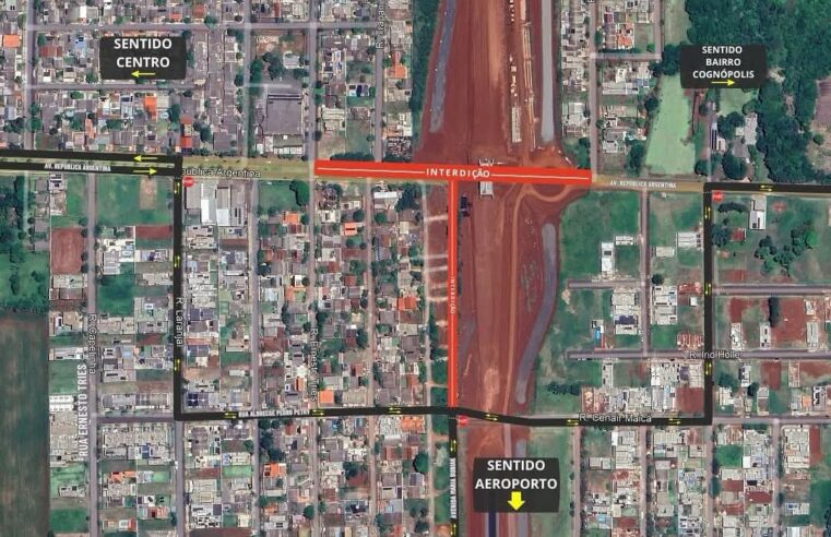 Avenidas de Foz do Iguaçu serão interditadas para avanço da obra da Perimetral Leste