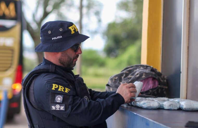 PRF apreende mais de 4 kg de haxixe em ônibus na BR-277, no Paraná