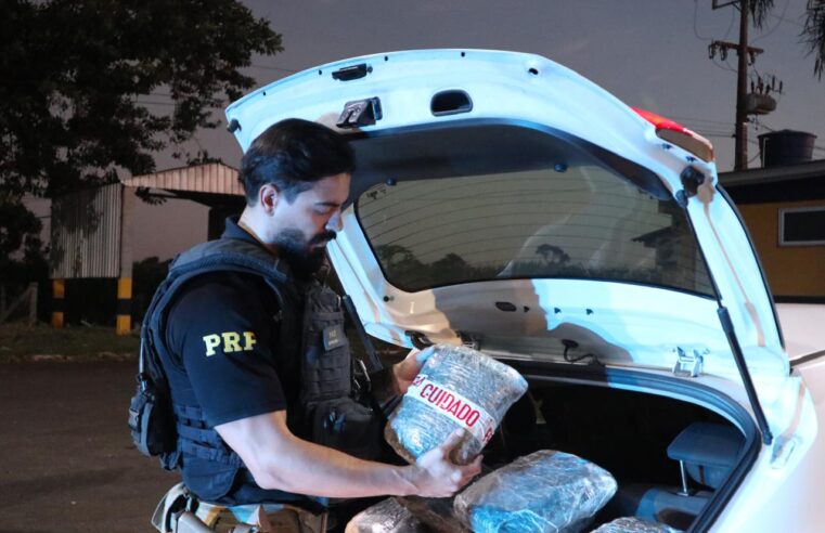 PRF apreende 149 quilos de maconha na BR-277 em Santa Terezinha de Itaipu