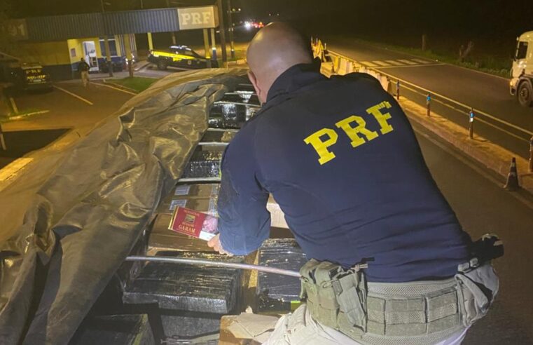 PRF apreende carga de contrabando e descaminho na BR-277 em Céu Azul