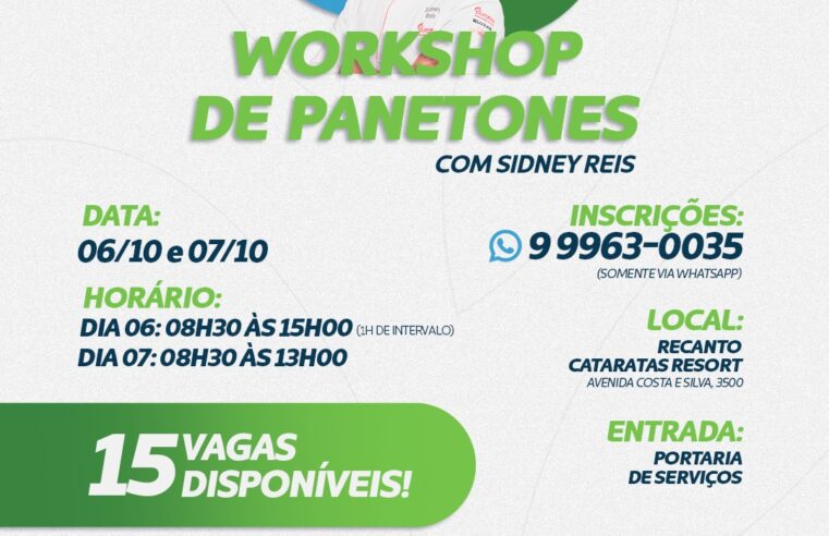 Recanto Cataratas promove workshop gratuito de produção de panetones com o chef Sidney Reis