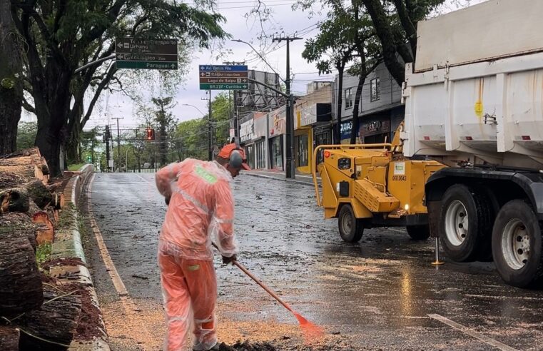 Vendaval e chuva forte atingem Foz do Iguaçu