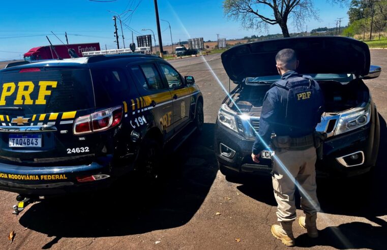 PRF recupera caminhonete roubada em São Paulo e prende condutor na BR-277