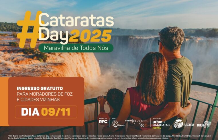Cataratas Day será celebrado no dia 9 de novembro, com gratuidade para moradores