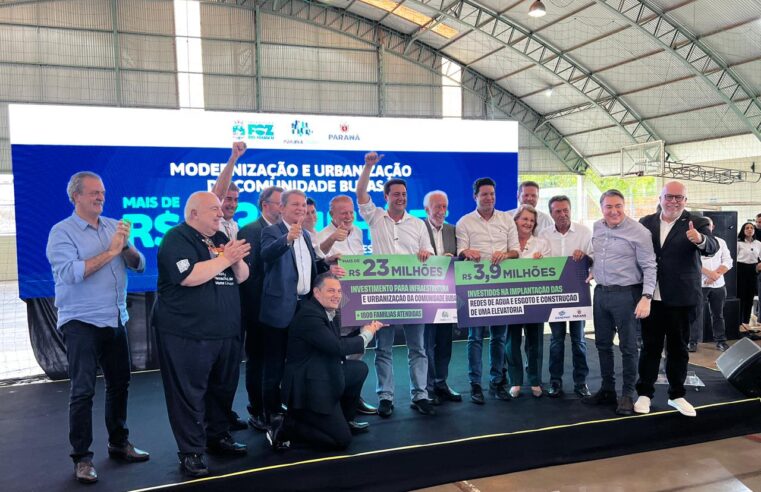 Governador autoriza início das obras de reurbanização e implantação do sistema de esgoto na comunidade Bubas, em Foz do Iguaçu