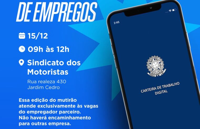 Agencia do Trabalhador promove mais uma edição do Mutirão de Empregos