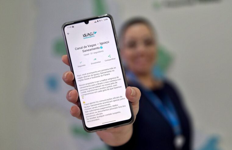 Novo canal no WhatsApp facilita acesso a vagas de emprego da Iguaçu Saneamento na região