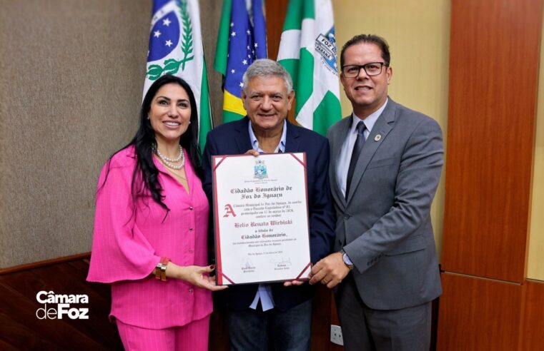 Secretário de Esportes do Paraná, Helio Wirbiski, é o mais novo cidadão honorário de Foz