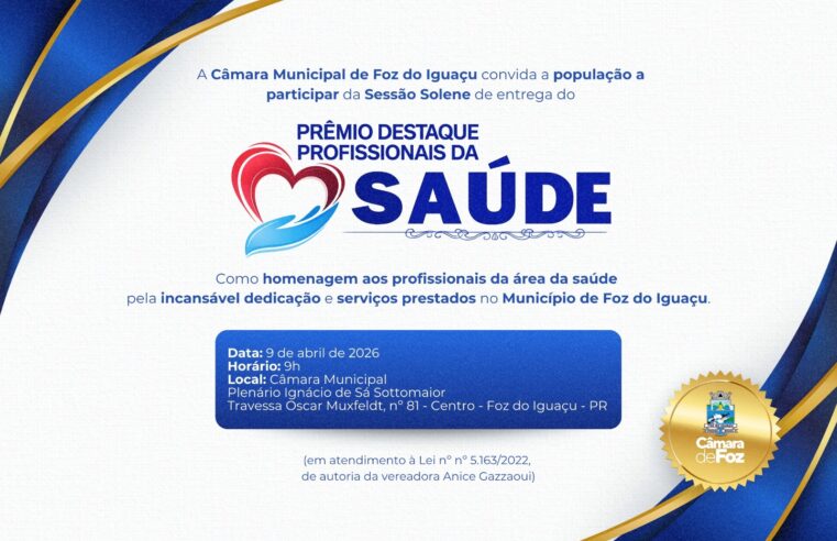 Profissionais da saúde serão homenageados pelo Legislativo em sessão solene
