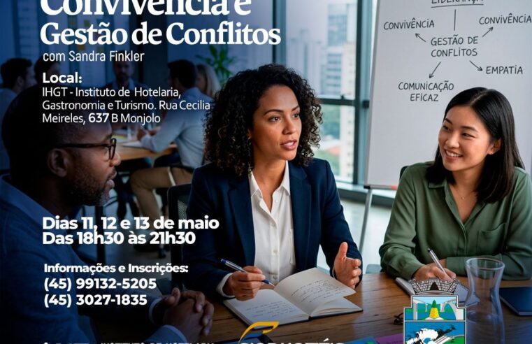 IHGT abre inscrições para curso gratuito de liderança e gestão de conflitos em Foz do Iguaçu