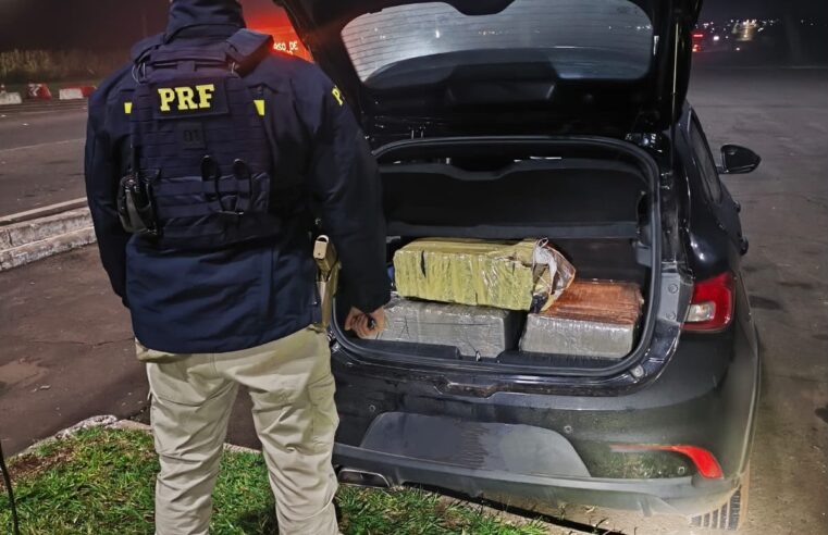 PRF apreende 141 quilos de maconha na BR-277, em Santa Terezinha de Itaipu (PR