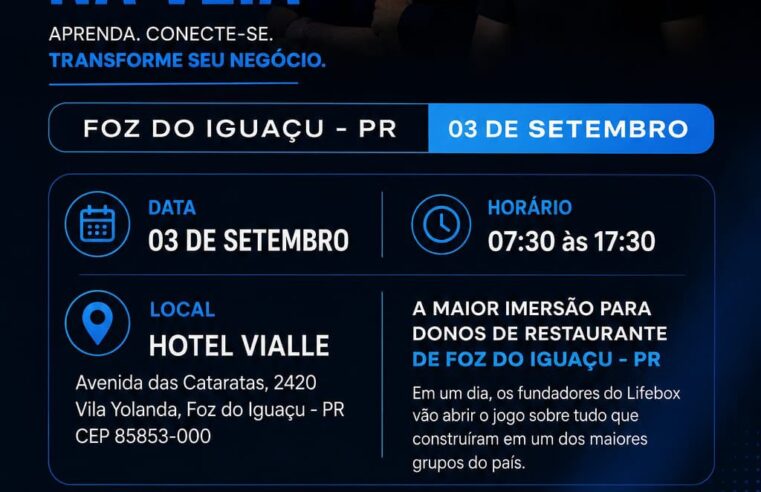 Imersão Gestão na Veia reúne empresários do setor gastronômico em Foz do Iguaçu