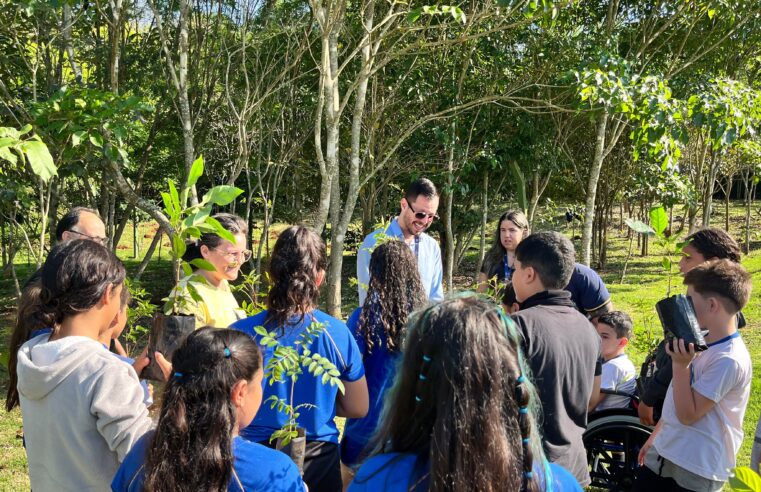 Wonder Park Foz celebra Dia da Árvore com plantio de 60 mudas e atividade educativa com alunos da rede municipal