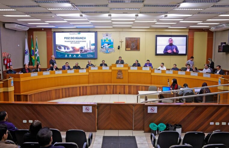 Câmara debate Foz como polo do Transporte Rodoviário Internacional de Cargas